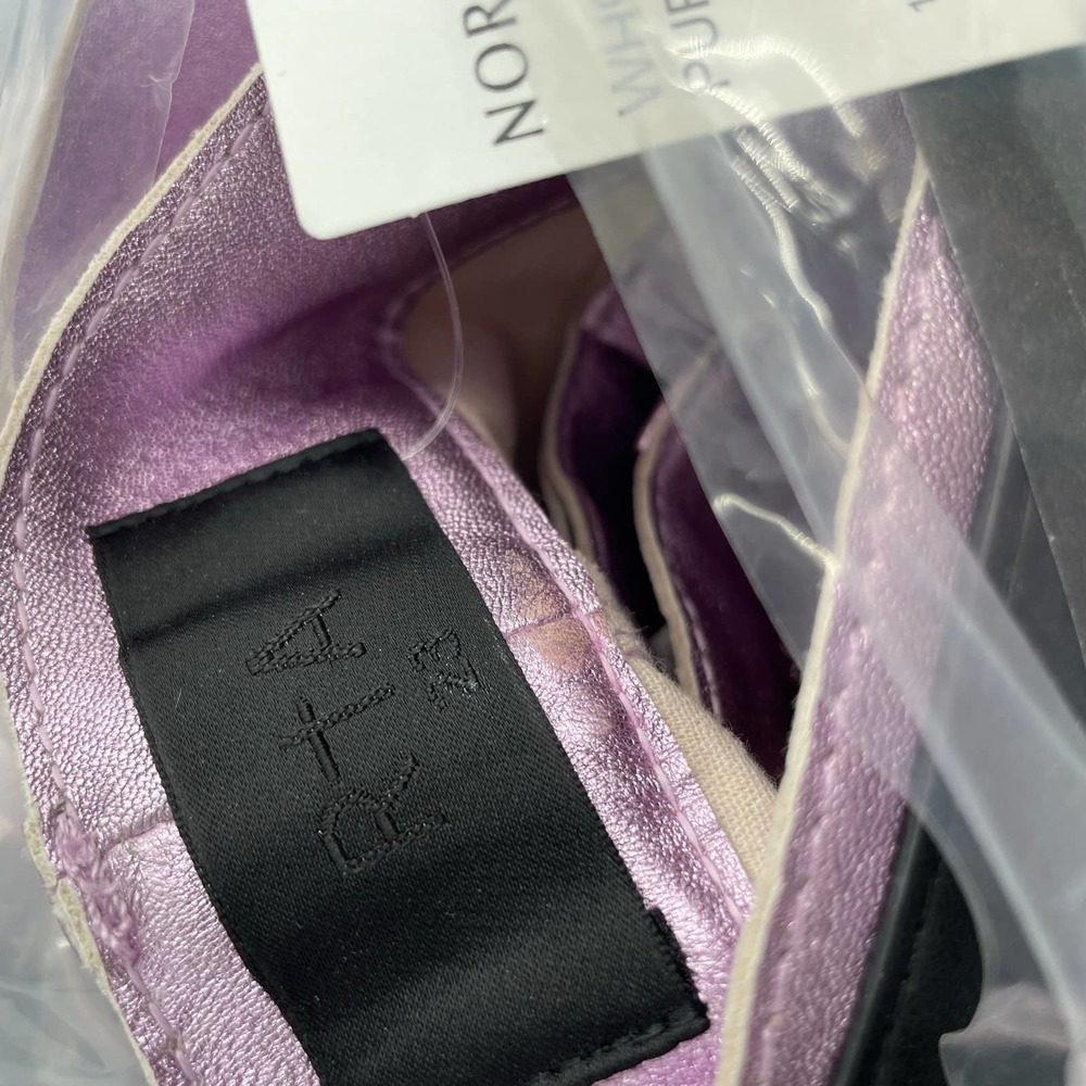 NWT RtA Kiki 100% Lambskin Leather Flare Cropped Pants In Purple Haze $1195 - Picture 11 of 12